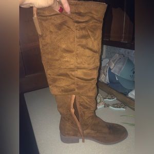 Tall suede boots